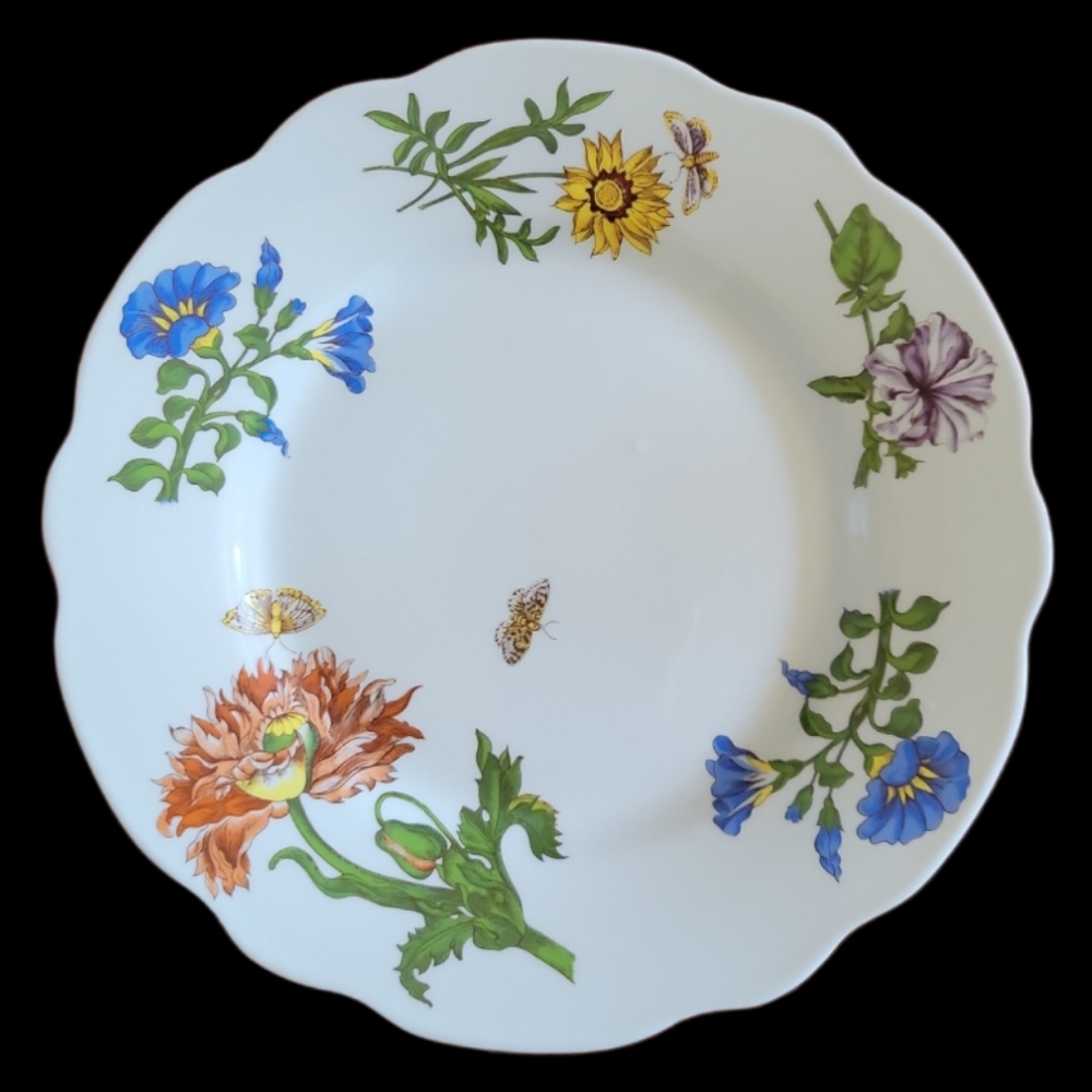 Vtg Caroline BIA Intl Cordon Bleu TUREEN Underplate Butterflies & Flower